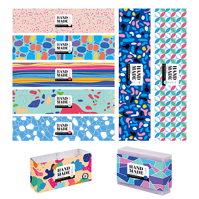 PH PandaHall 60pcs 6 Style Soap Wrappers Soap Wrap Paper Tape