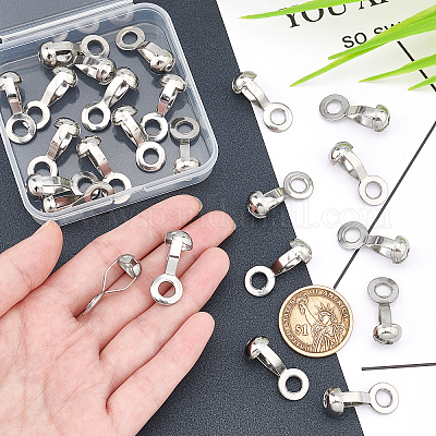 NBEADS 24 Pcs Ball Chain Pull Loop Connectors, Ball Chain Ceiling Fan Lamp  Pull Loop Stainless 304 Steel Chain Connectors Jewelry Clasp Findings For