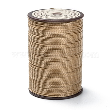 ラウンドワックスポリエステル糸ストリング  マイクロマクラメコード  ツイストコード  革縫い用  淡い茶色  0.55mm  約131.23ヤード（120m）/ロール YC-D004-02C-138-1