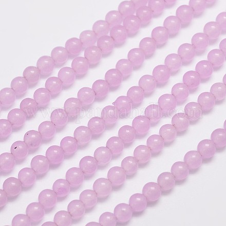 Chapelets de perles en jade de malaisie naturelle et teinte G-A146-4mm-A17-1