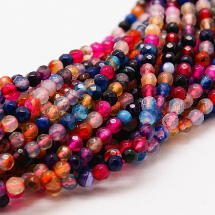 Dyed Natural Agate Bead Strands G-J312-04-1