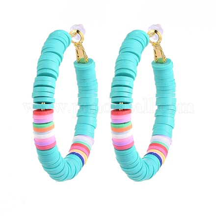 Баскетбольные серьги-кольца в стиле жен из латуни хейши из бисера X-EJEW-JE04083-04-1