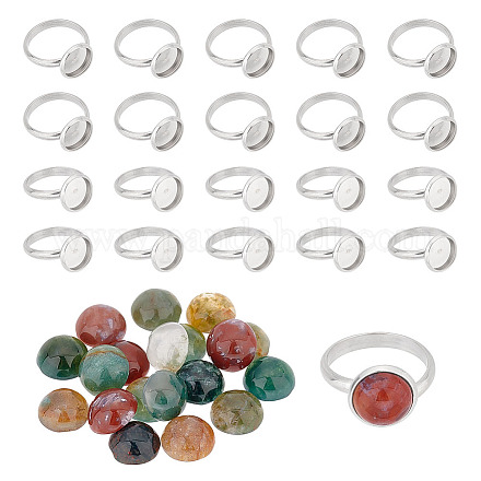Kit de fabricación de anillos de dedo de piedras preciosas de diy de arricraft DIY-AR0003-04-1