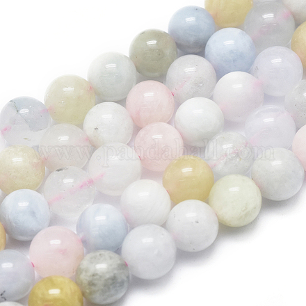 Fili di perle di natura morganite G-D0001-03-8mm-1
