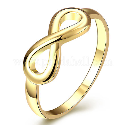 Disegno infinito lega di stagno anelli di barretta strass ceco per le donne RJEW-BB14515-7-1