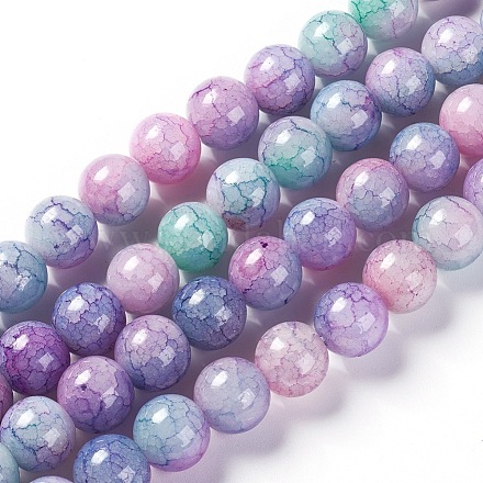 Chapelets de perles en verre craquelé X-CCG-L002-A-04-1