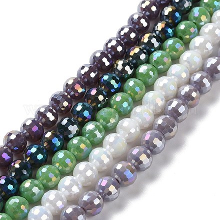 Chapelets de perles en verre électroplaqué GLAA-E036-13-M-1