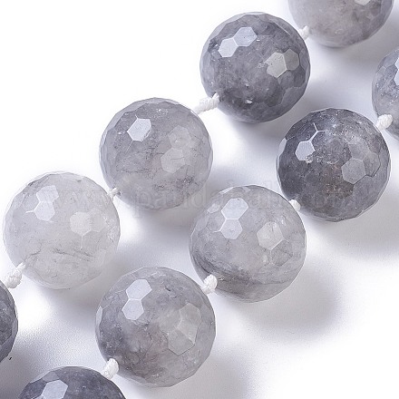 Nuvoloso naturale perle di quarzo fili G-E524-08-25mm-1