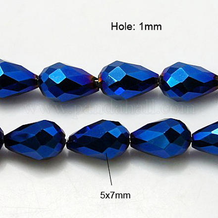 Chapelets de perles en verre électroplaqué EGLA-D017-7x5mm-1-1