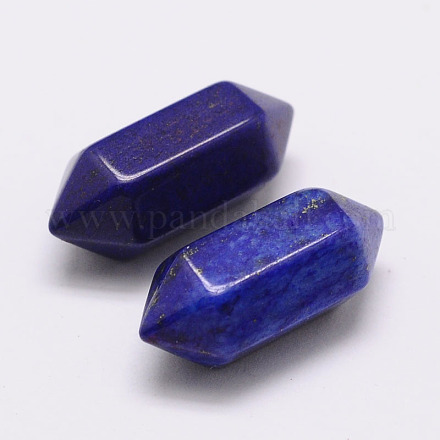 Dyed No Hole Natural Lapis Lazuli Double Terminated Point Beads G-K034-20mm-01-1
