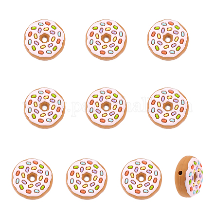 Chgcraft 10 шт. силиконовые бусины в форме пончика для ожерелья «сделай сам» SIL-CA0001-44-1