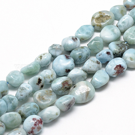 Natural Larimar Beads Strands X-G-R445-8x10-15-1
