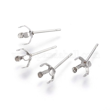 304 Stainless Steel Stud Earring Findings STAS-L219-03B-P-1