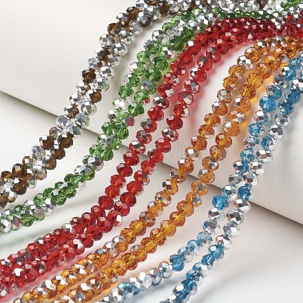 Electroplate Transparent Glass Beads Strands EGLA-A034-T4mm-M-1