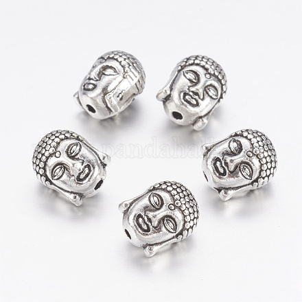 Buddha Head Tibetan Style Alloy Beads X-PALLOY-N0114-02AS-1