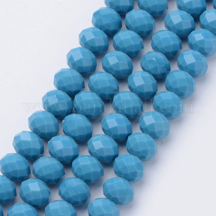 Faceted Solid Color Glass Rondelle Bead Strands GLAA-Q044-10mm-21-1