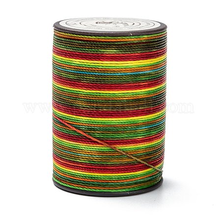 ラウンドワックスポリエステル糸ストリング  マイクロマクラメコード  ツイストコード  革縫い用  カラフル  0.55mm  約131.23ヤード（120m）/ロール YC-D004-02C-128-1