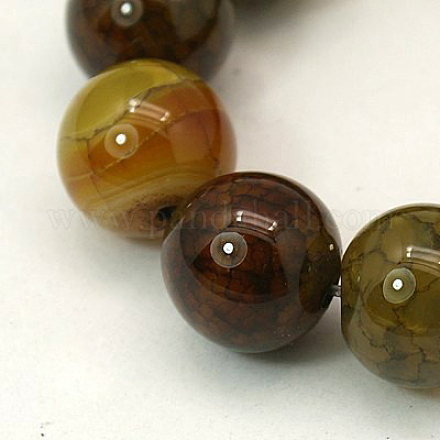 Dyed Natural Dragon Veins Agate Beads Strands G-C068-8mm-15-1