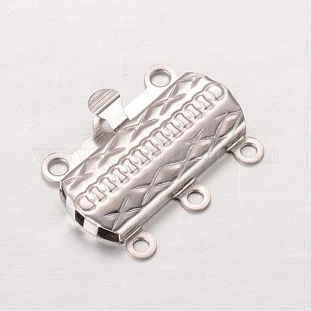Rectangle 304 Stainless Steel Box Clasps STAS-L183-04-1