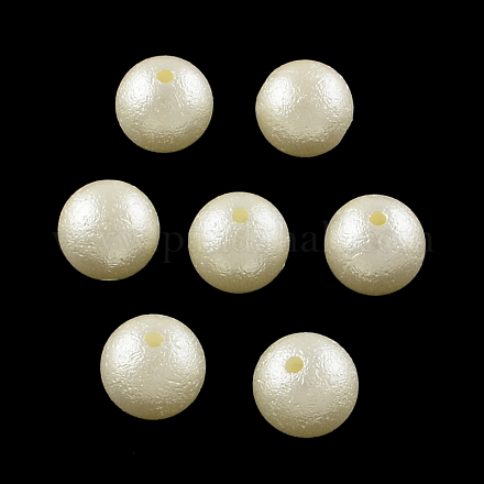 Perles en plastique ABS d'imitation coquille rondes et mates SACR-R880-12mm-Z24-1