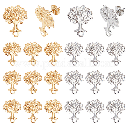Pendientes pandahall 20pcs 2 colores árbol de la vida STAS-PH0001-69-1