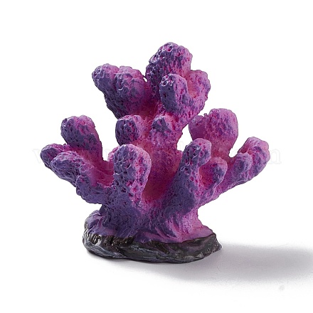 樹脂模造サンゴの装飾品  水族館の風景の水槽の装飾のための人工サンゴ  暗紫色  41.5x46x26.5mm DJEW-G026-08B-1