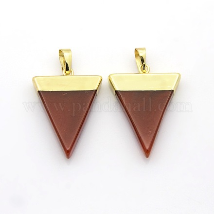Natural Gemstone Triangle Pendants G-P053-G15A-1
