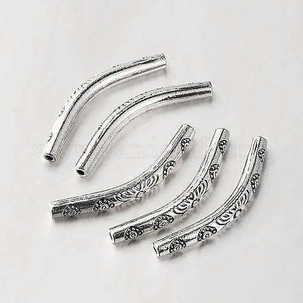 Perles de tube courbes en alliage de style tibétain X-TIBEB-O004-31-1