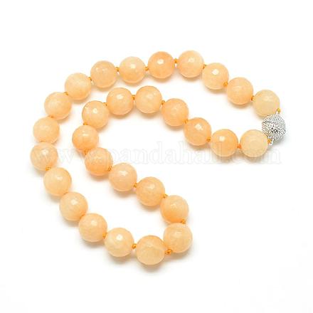 Natural Topaz Jade Beaded  Necklaces G-T015-E03-1