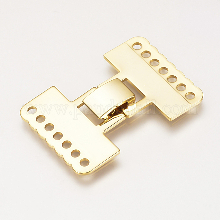 Brass Fold Over Clasps KK-Q735-239G-1