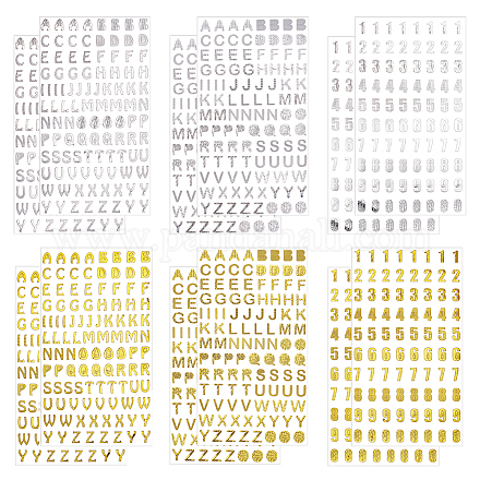 OLYCRAFT 1248pcs Letter Stickers Alphabet Number Self-Adhesive Stickers Hot Stamping Labels Stickers Gold Silver Mini Letter A-Z Sticker Number 0-9 Stickers for Scrapbooking DIY Craft Projects DIY-OC0009-70-1