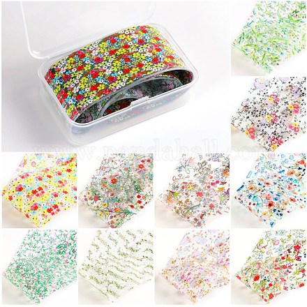 10 pegatinas de arte de uñas de lámina de transferencia de estilo MRMJ-F012-04G-1