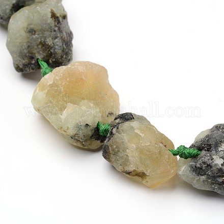 Pepitas ásperas hebras de perlas naturales Prehnite G-L378-01-1