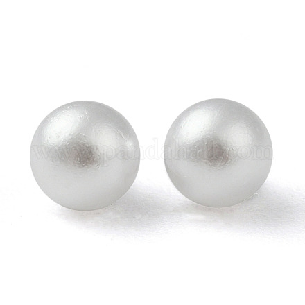 No Hole ABS Plastic Imitation Pearl Round Beads MACR-F033-4mm-24-1