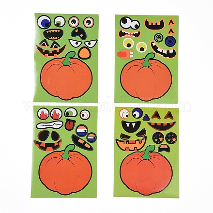 Autocollants de décoration de citrouille d'halloween DIY-I027-07-1