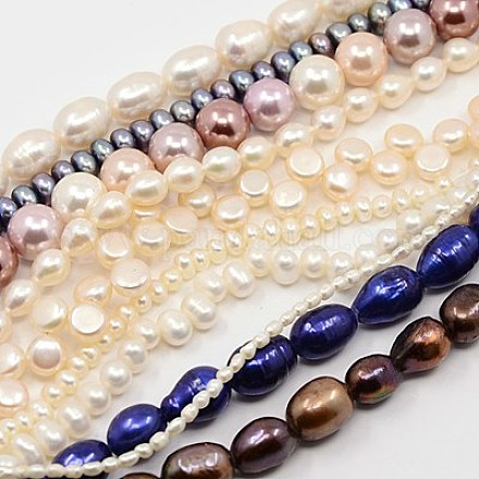 Natural Cultured Freshwater Pearl Beads Strands PEAR-MSMC002-M1-1