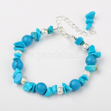 Bracelets turquoise synthétiques X-BJEW-JB01391-01-1