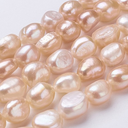 Hebras de perlas de agua dulce cultivadas naturales PEAR-P002-47-01-1