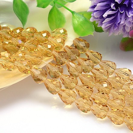 Faceted Drop Imitation Austrian Crystal Glass Bead Strands G-PH0010-28-10x8mm-1
