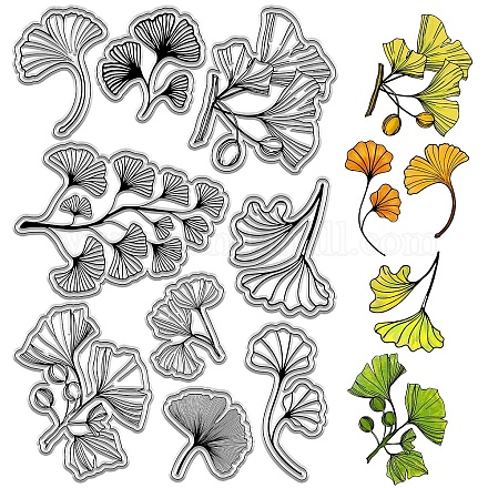 CRASPIRE Ginkgo Leaves Clear Rubber Stamps Retro Autumn Plant Leaf Vintage Reusable Transparent Silicone Stamp Seals for Journaling Card Making Scrapbooking Photo Album Decorative DIY Christmas Gift DIY-WH0439-0252-1