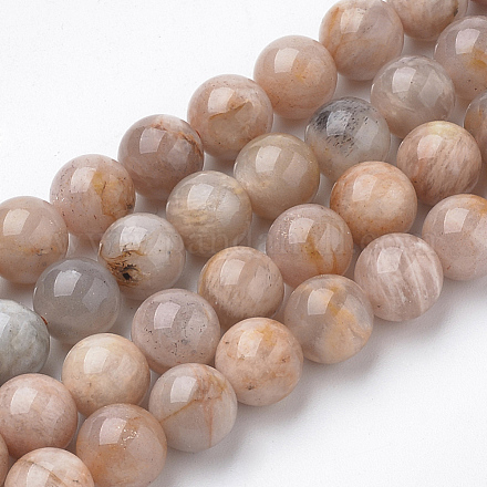 Natural Sunstone Beads Strands G-S150-51-10mm-1
