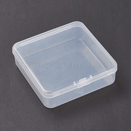 （在庫一掃セール：スクラッチマーク）オーガナイザー収納プラスチックボックス  プラスチックビーズ収納ケース  長方形  透明  11.4x11.1x3.25cm CON-XCP0007-11-1