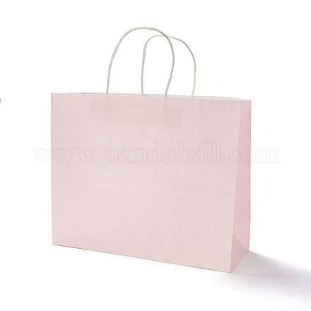 長方形の紙袋  ハンドル付き  ギフトバッグやショッピングバッグ用  ミスティローズ  25.5x31.5x11.4cm  折りたたみ：25.5x31.5x0.2cm CARB-F010-02-1