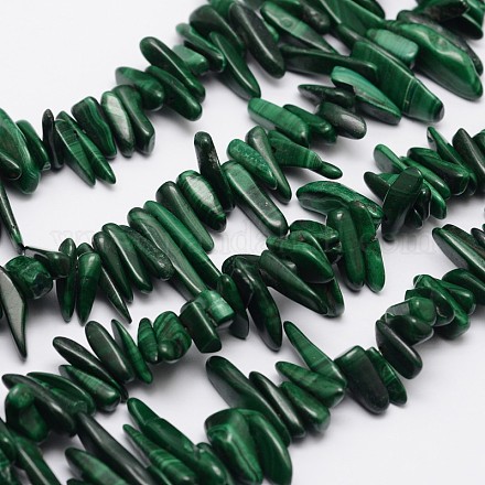 Chips Natural Malachite Beads Strands G-N0164-02-1