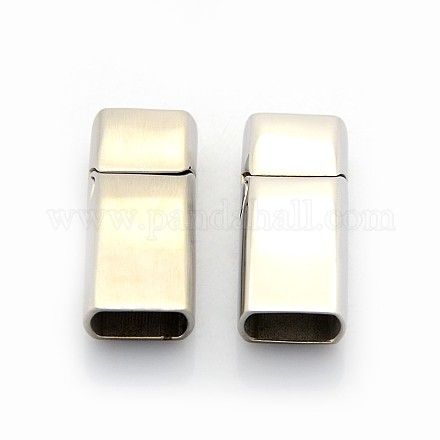 Styles mélangés vitreux ou rectangle mat 304 acier inoxydable fermoir de bracelet magnétique STAS-I011-05B-1