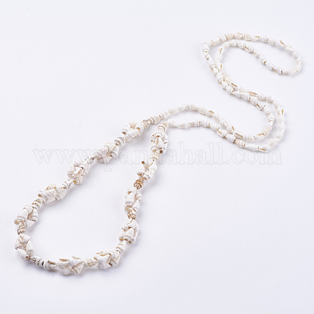 Spiral Shell Necklaces NJEW-K101-01B-1