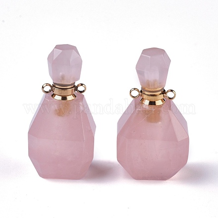 Facetas colgantes de cuarzo natural rosa G-L522-01C-1