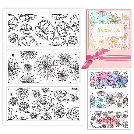 PH PandaHall Flowers Background Clear Stamps DIY-WH0448-0167-1