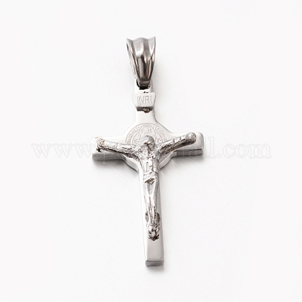 Thème de Pâques chaud unisexe 201 pendentifs croix crucifix en acier inoxydable STAS-F010-24P-1