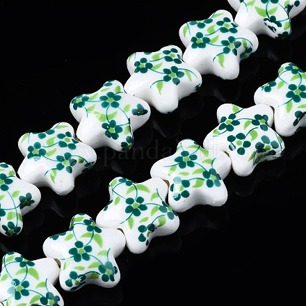 Handmade Porcelain Ceramic Beads Strands PORC-S502-037G-1